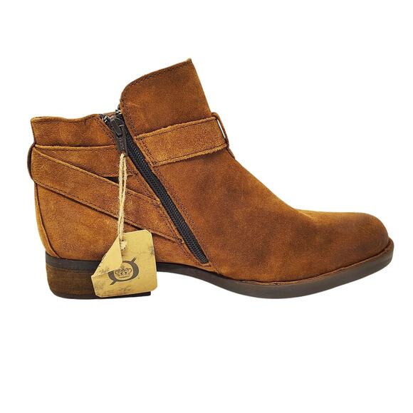 New Born Shoes Womens 9.5 Boots Jorgette Brown Chestnut Leather Ankle Buckle - Picture 2 of 8